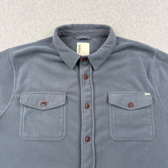 Vuori Shirt Jacket Mens Large Gray Aspen Fleece Warm Button Up Shacket V237 - Picture 2 of 14